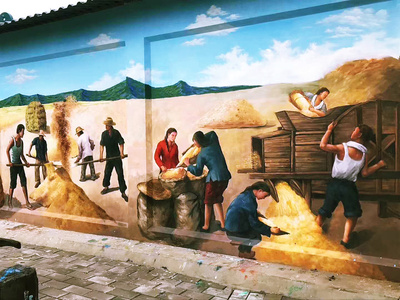 美麗鄉(xiāng)村墻體彩繪 壁畫藝術(shù)點(diǎn)亮鄉(xiāng)村新風(fēng)貌